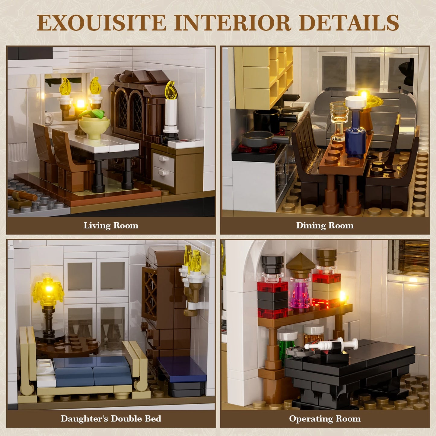 Magic House Building Set With LED Lights For Adults Decor