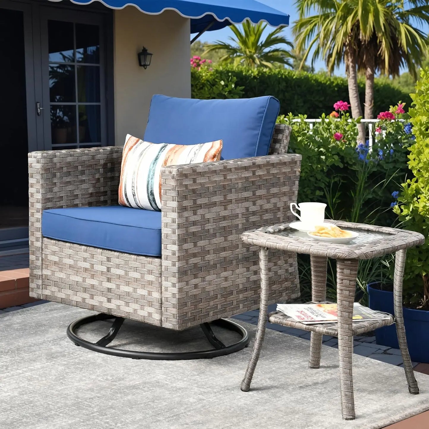 Angduo Outdoor Wicker Sectional Furniture Set All Weather