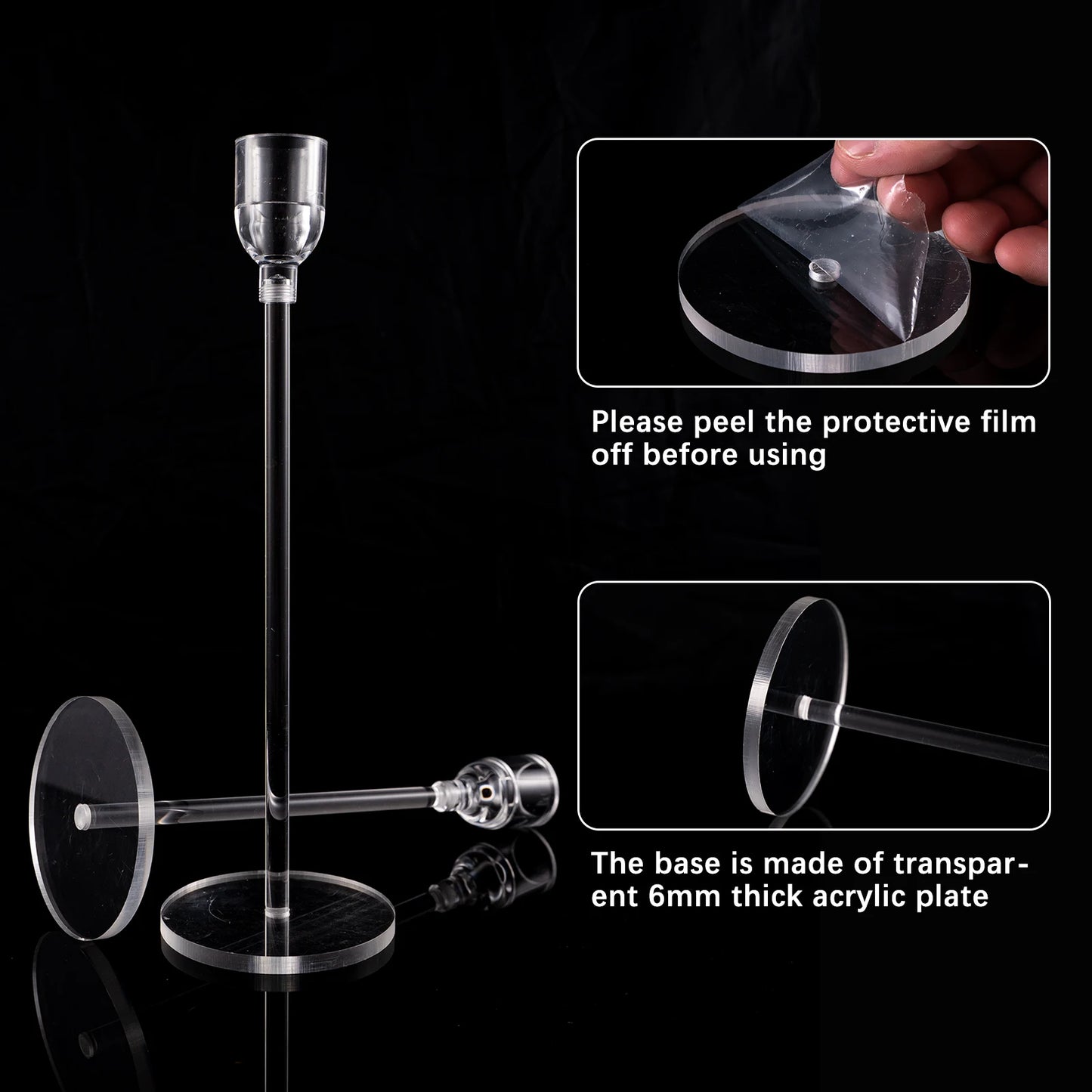 VINCIGANT 18 Piece Acrylic Candlestick Holder Set For Events
