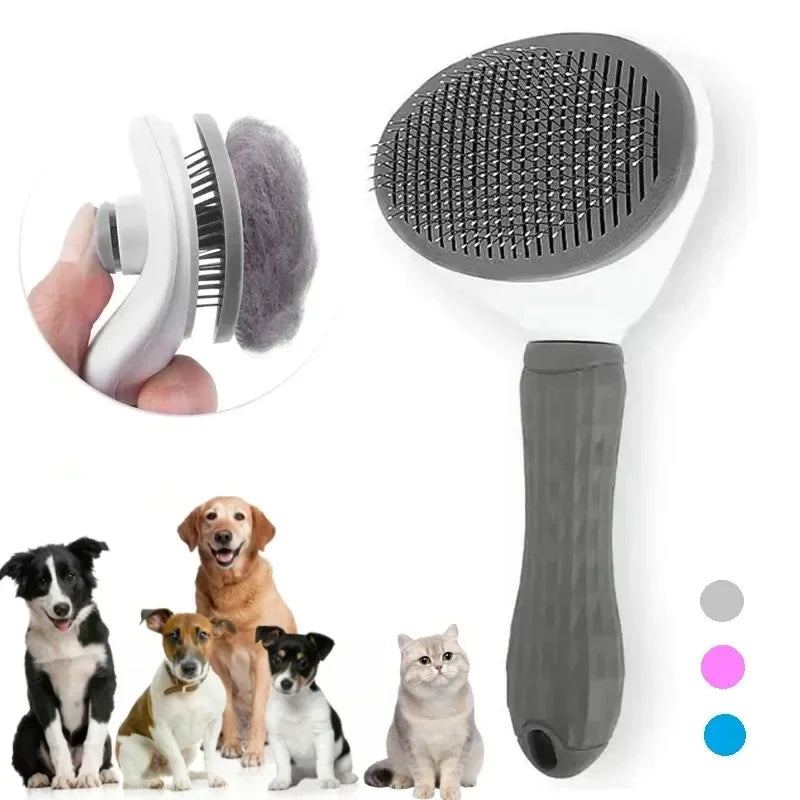 AEHOME Self Cleaning Deshedding Pet Grooming Brush For Dogs Cats