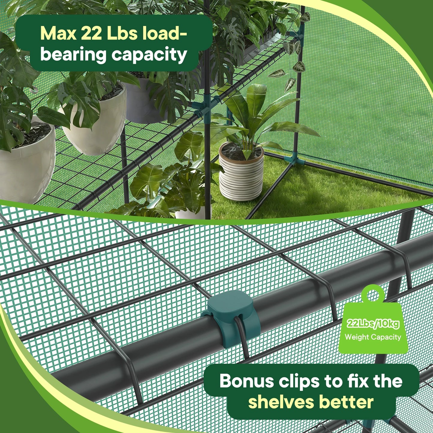 Portable Walk In Greenhouse With Screen Windows Heavy Duty Garden