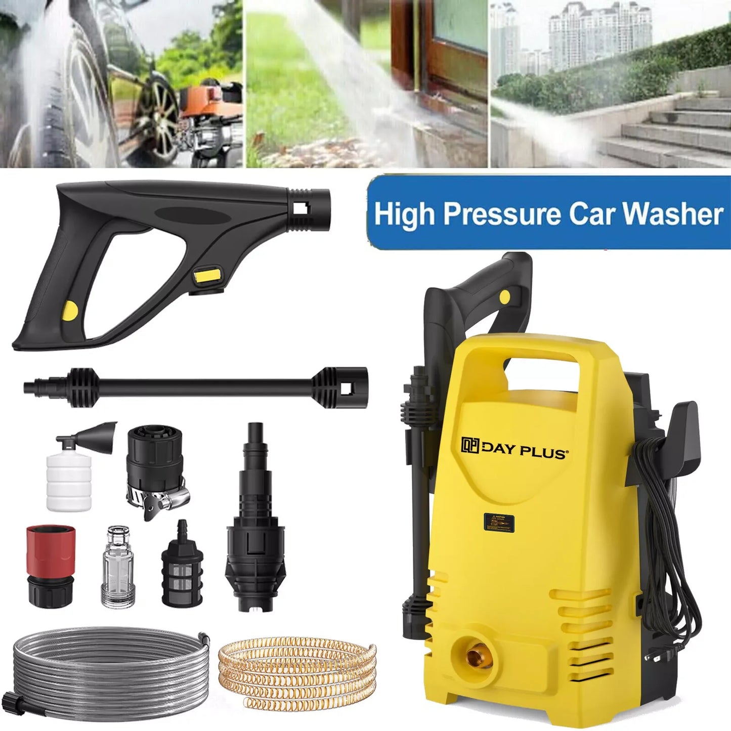 DayPlus Electric Pressure Washer 1600W 120Bar For Terraces