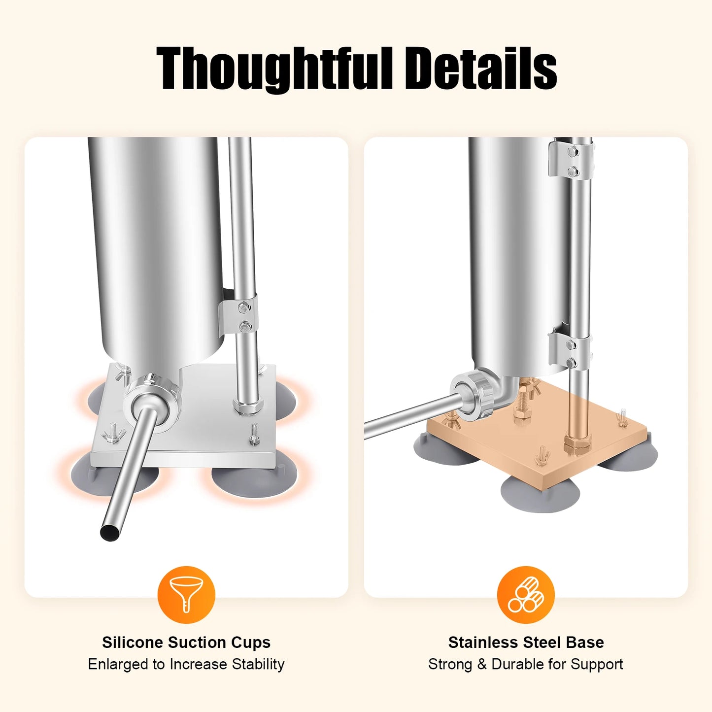 Bymaocar Vertical Manual Sausage Stuffer Stainless Steel Machine