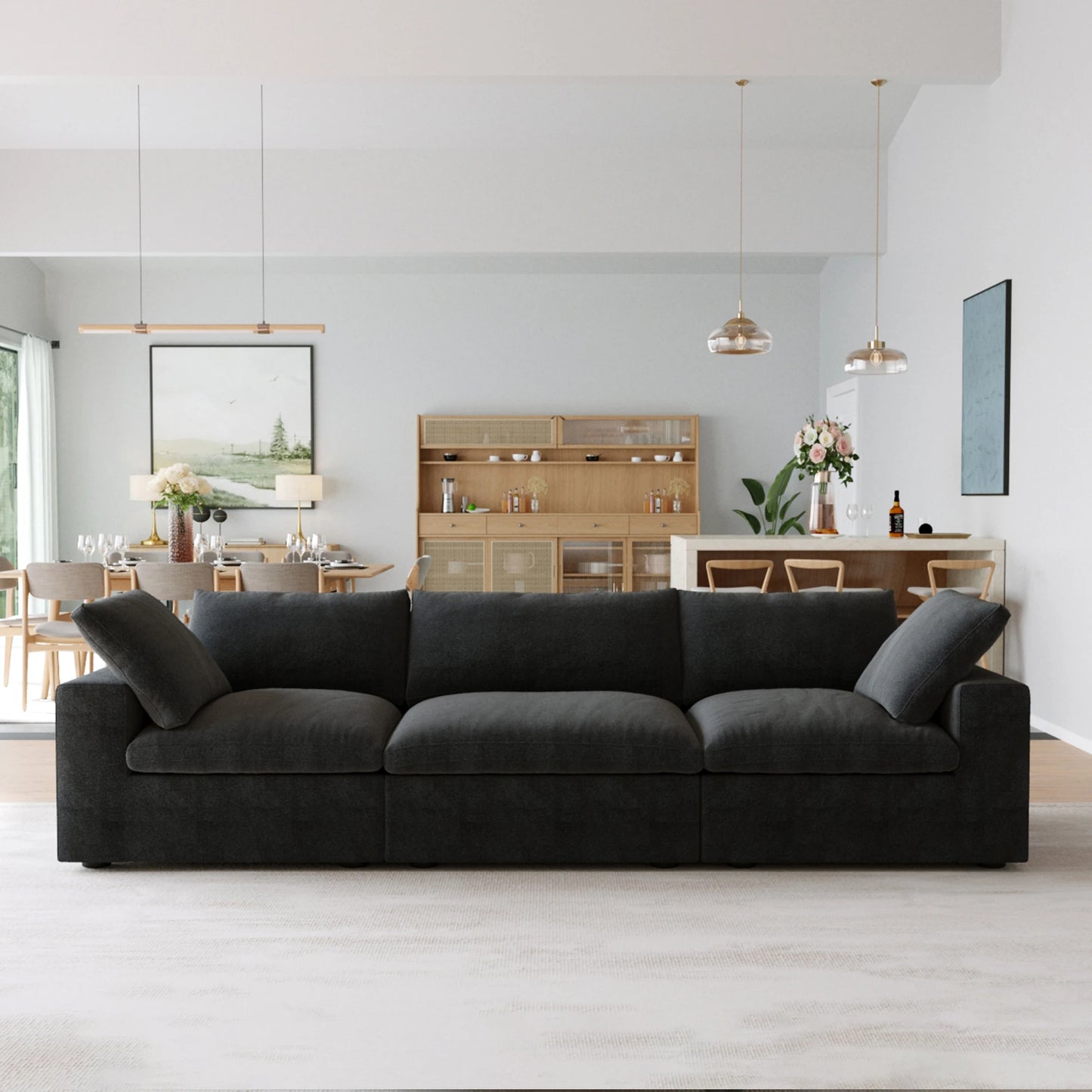 Cloud Modular Sectional Sofa Three Seater Minimalist Living Room