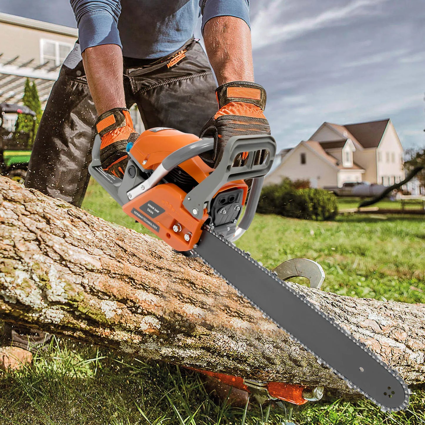 Bymaocar Chainsaw 58cc Gas Powered 2 Stroke Saw Outdoor