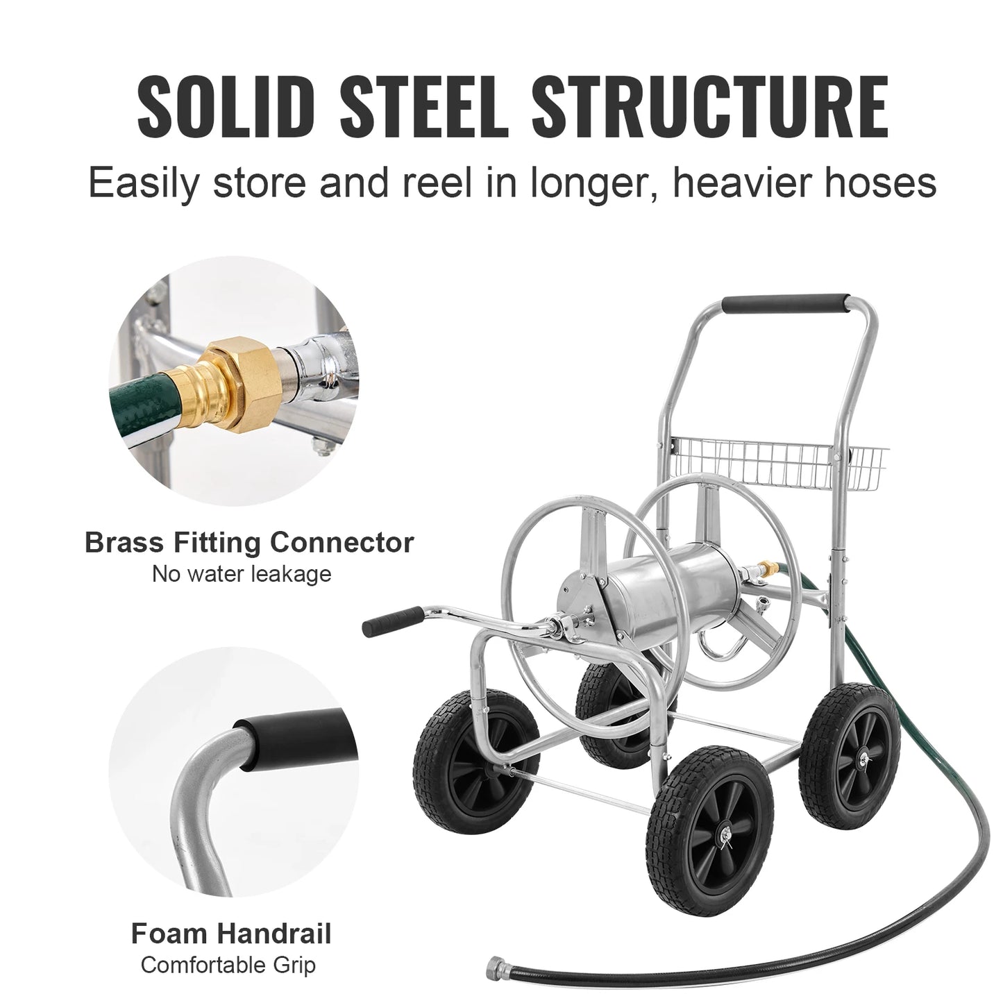 SucceBuy Hose Reel Cart Heavy Duty Garden Water Hose