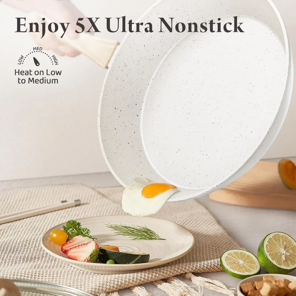 Iosn 24 Pcs Pots And Pans Set Nonstick Ceramic Cookware