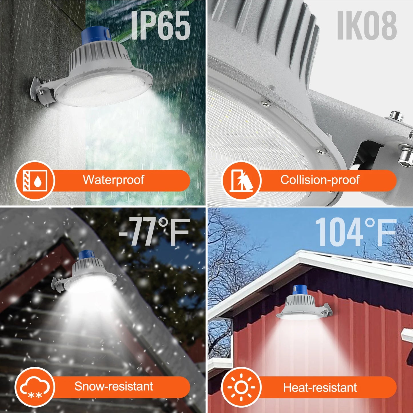 VEVOR LED Barn Light 50W 5500LM / 100W 11000LM Ultra Brightness 6000K Daylight Security Flood Lighting for Outside Yard, Street