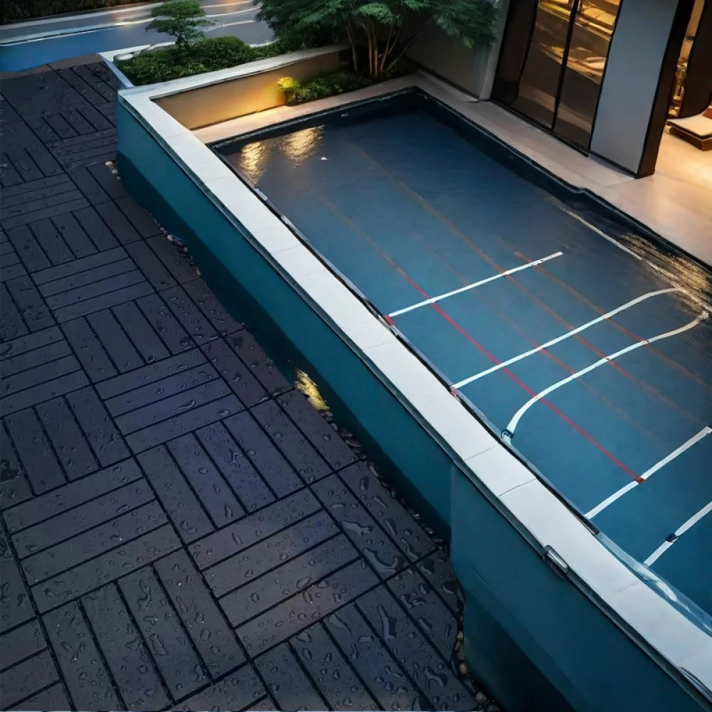 Interlocking Plastic Deck Tiles Waterproof Outdoor for Poolside and Balcony