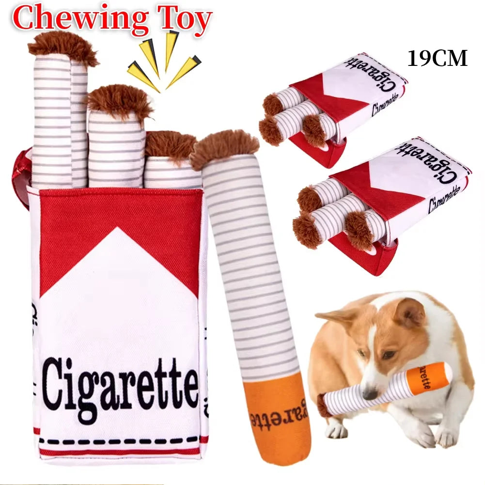 APWIKOGER Cigarettes Dog Toy Chew Plush Interactive Teething