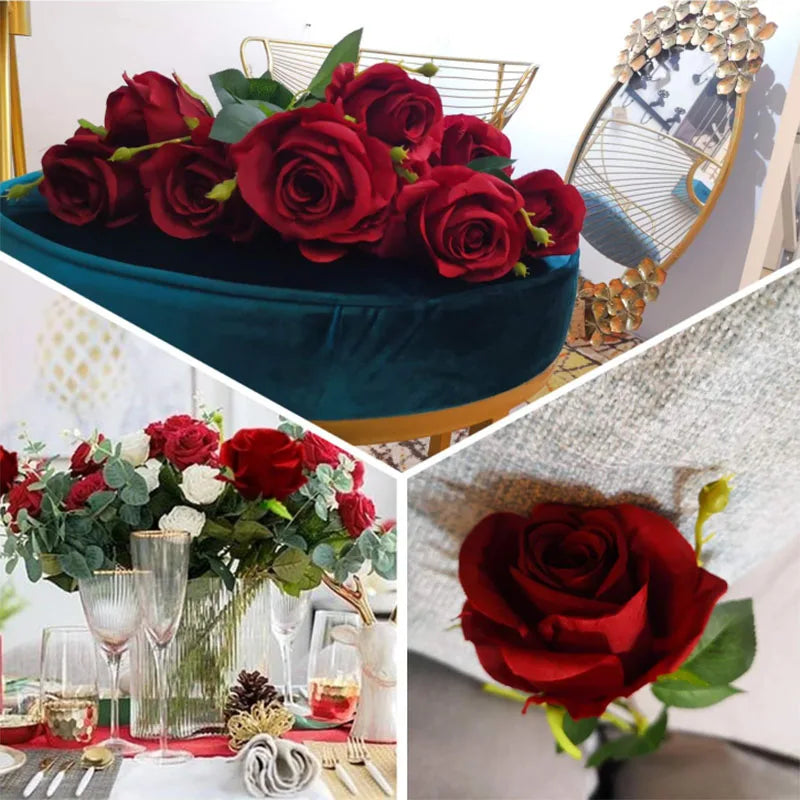 Artificial Rose Bouquet For Wedding And Home Table Centerpiece