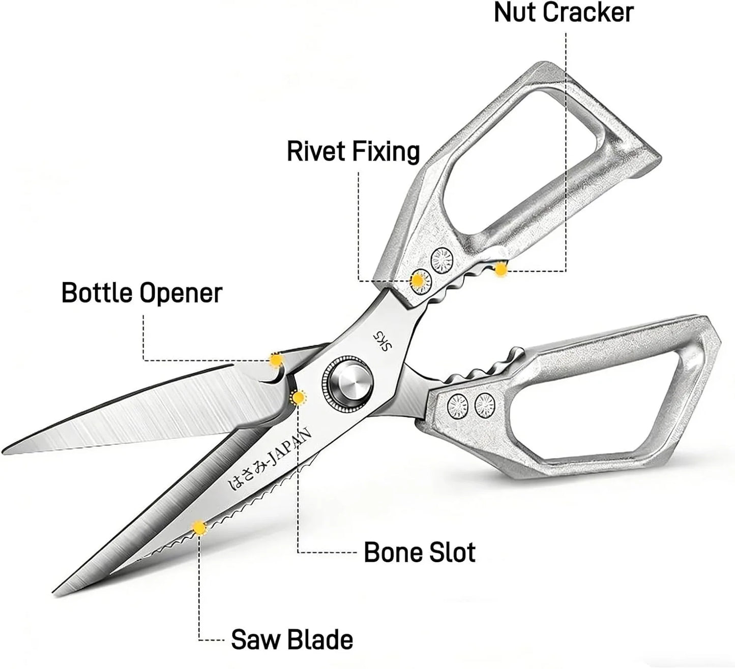 Kitchen Scissors Heavy Duty Stainless Steel Shears Non Slip Handle