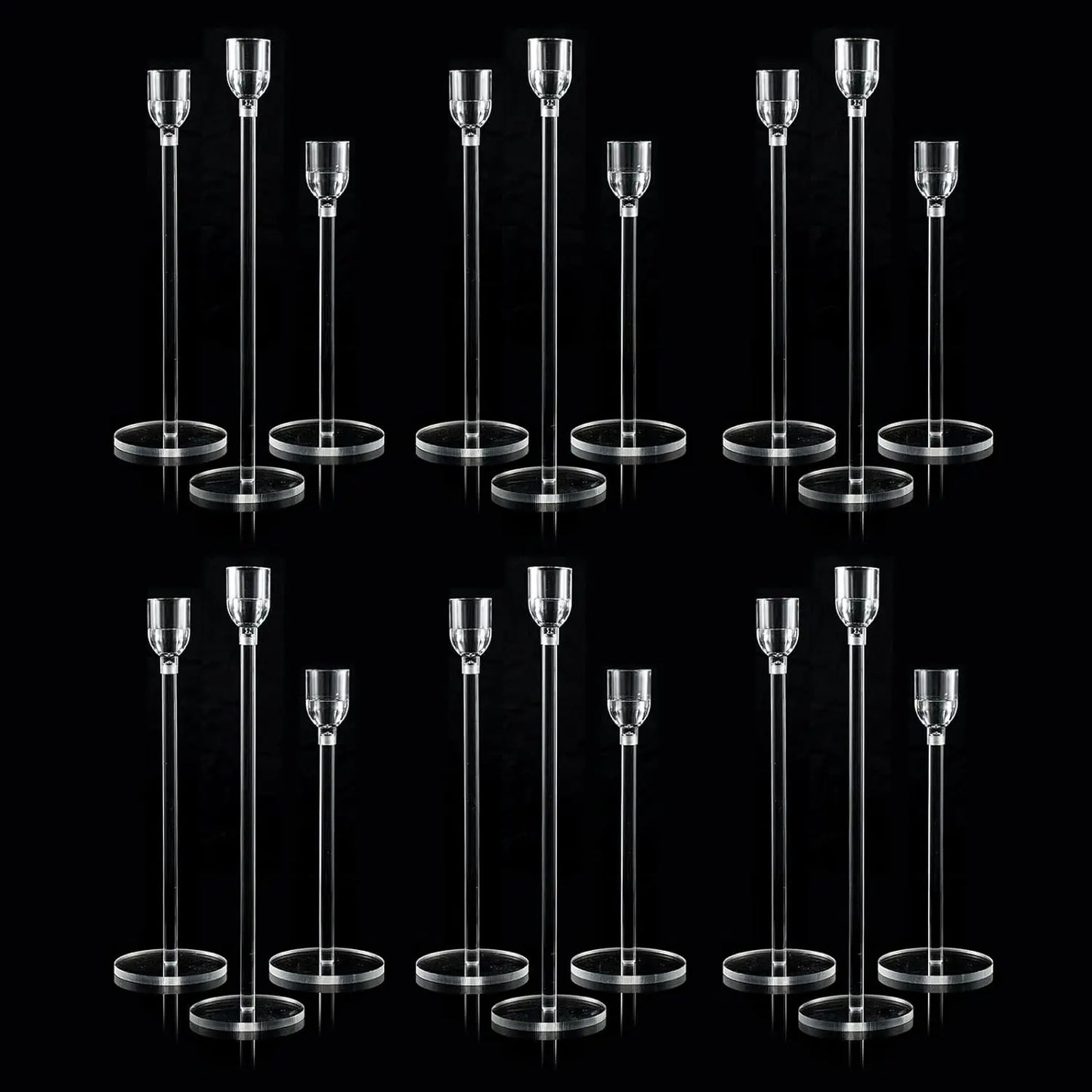 VINCIGANT 18 Piece Acrylic Candlestick Holder Set For Events