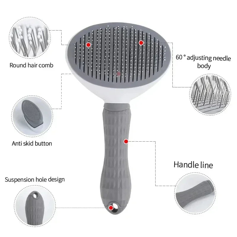 AEHOME Self Cleaning Deshedding Pet Grooming Brush For Dogs Cats