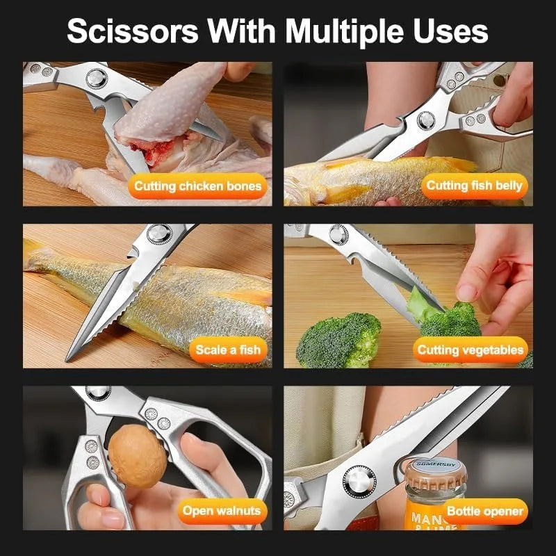 Kitchen Scissors Heavy Duty Stainless Steel Shears Non Slip Handle