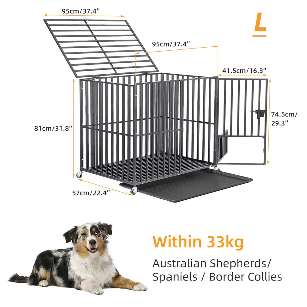 BORWARTH Heavy Duty Dog Crate Tear Resistant Metal Kennel