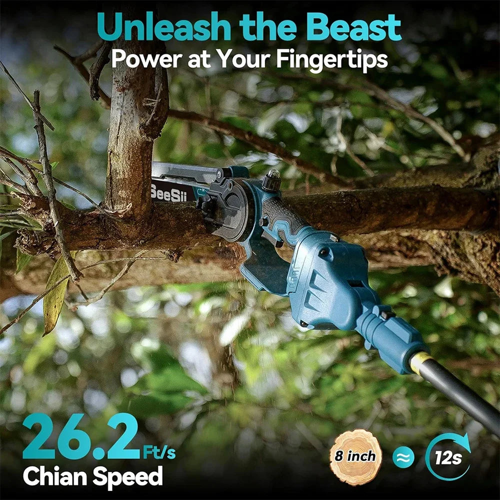 Seesii 2 In 1 Cordless Pole Saw Chainsaw Tree Trimming