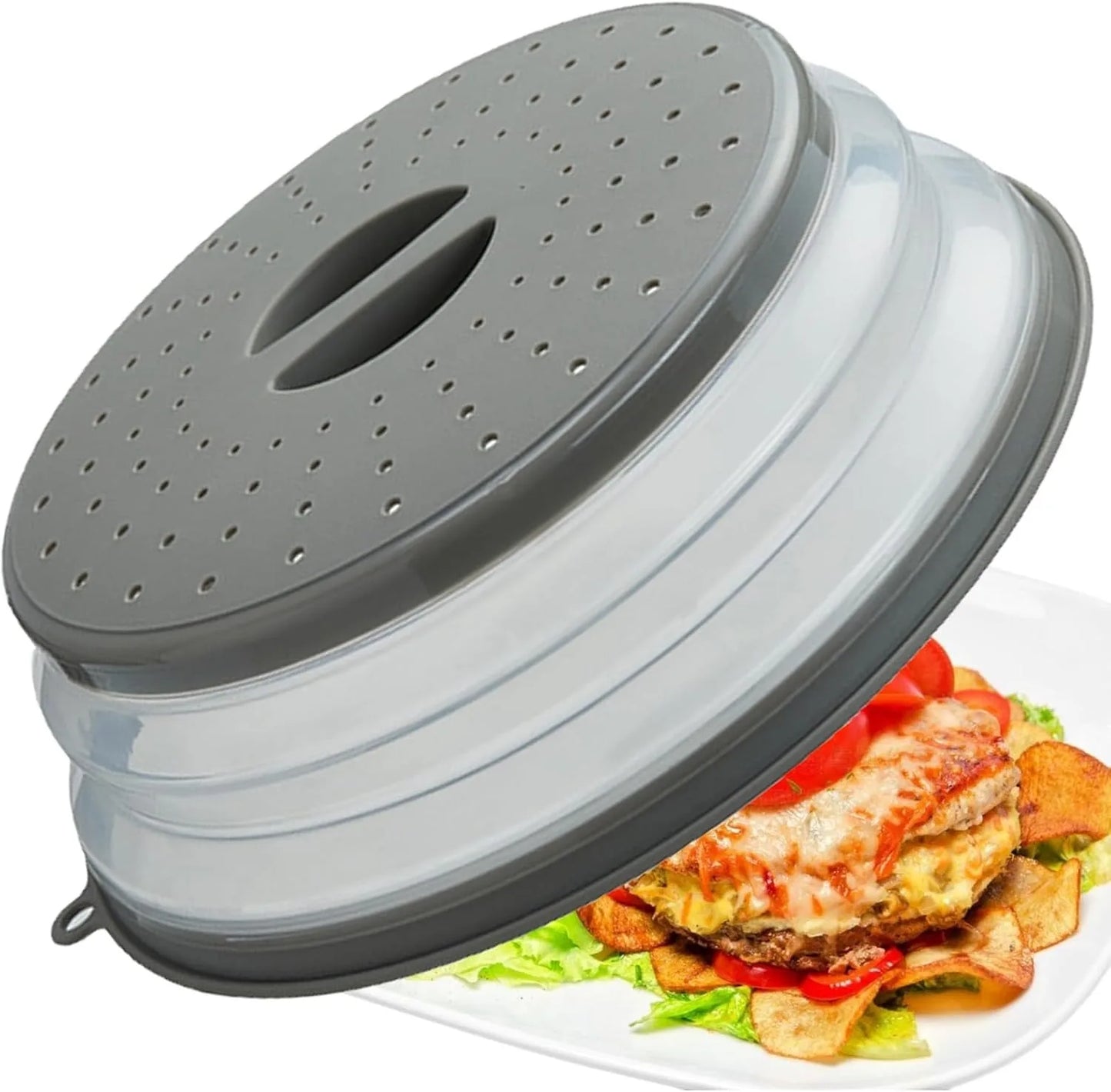 Microwave Splatter Cover Collapsible Lid Heat Resistant PP Guard
