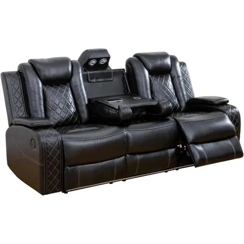 YUJINGXI RPD4 UltraPremiumLeatherUpholstery U Shaped Power Recliner Sofa Set LivingRoom