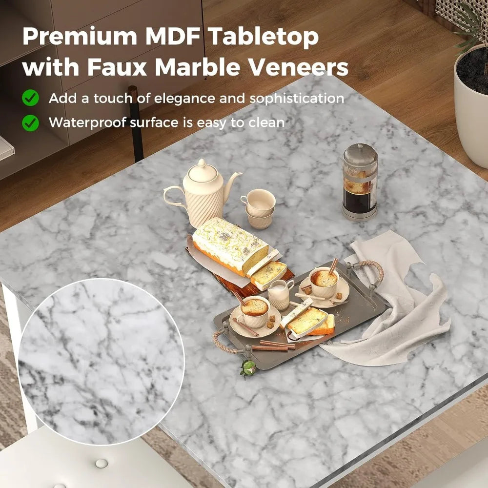 DAFIFY Dining Table Set For 4 With Four Bar Stools