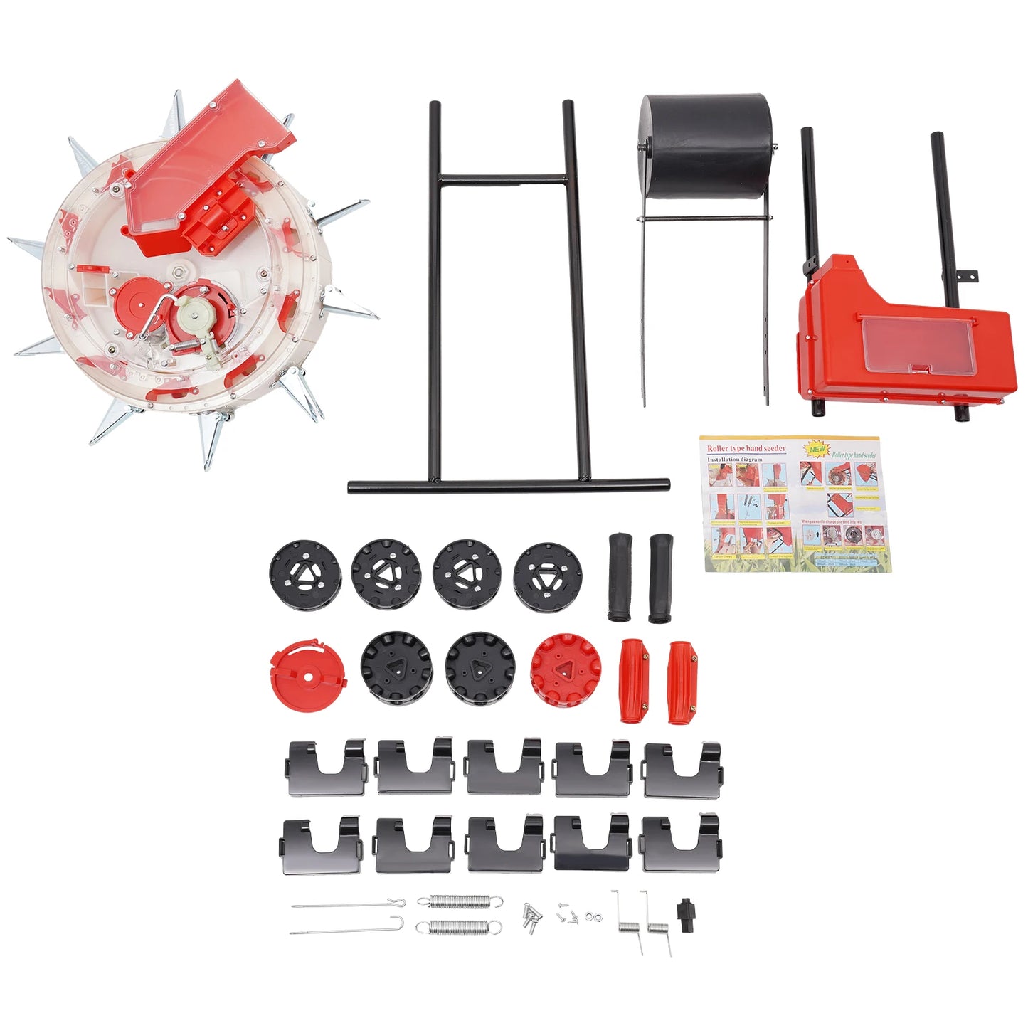 Manual Seeder With 10 Nozzles Hand Push Garden Planter for Precision Sowing