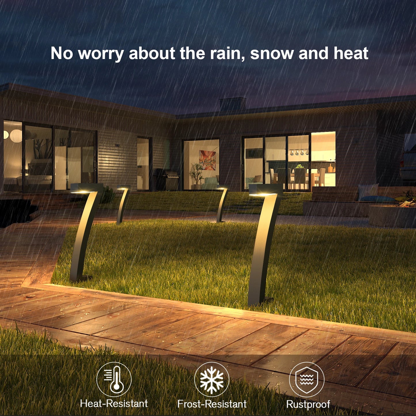 KPSTEK Solar Outdoor Lights 6 Pack Pathway Yard Garden