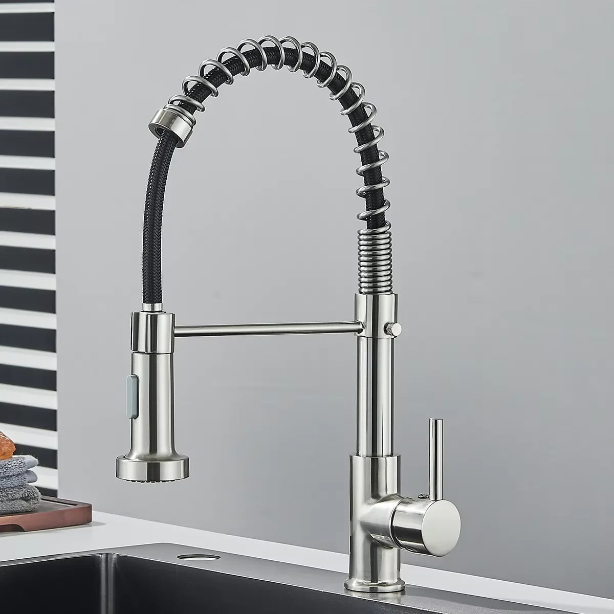 Shinesia Kitchen Faucet Stainless Steel Mixer Tap 360 Degree Rotation
