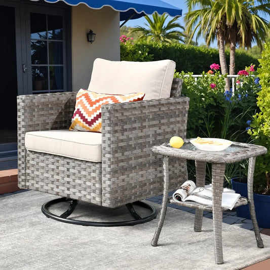 Angduo Outdoor Wicker Sectional Furniture Set All Weather