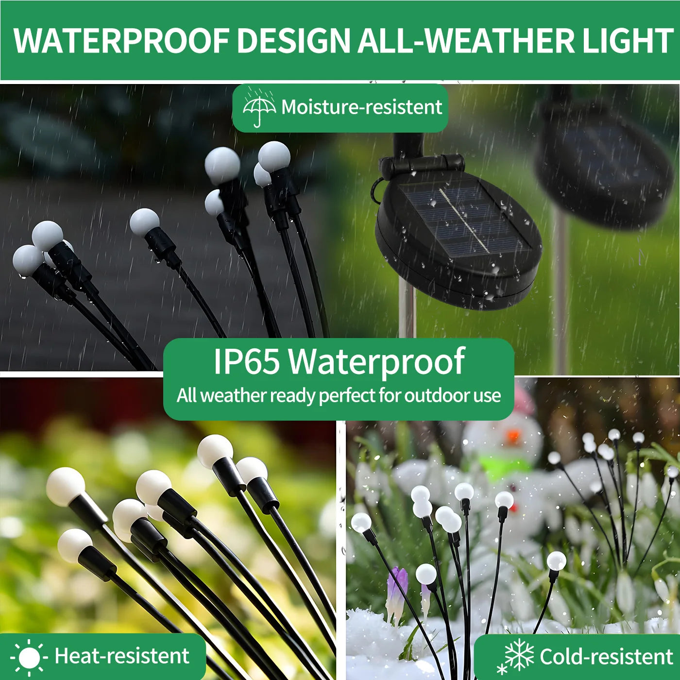 8 Head Solar Firefly Lights LED Outdoor Waterproof Garden Pathway