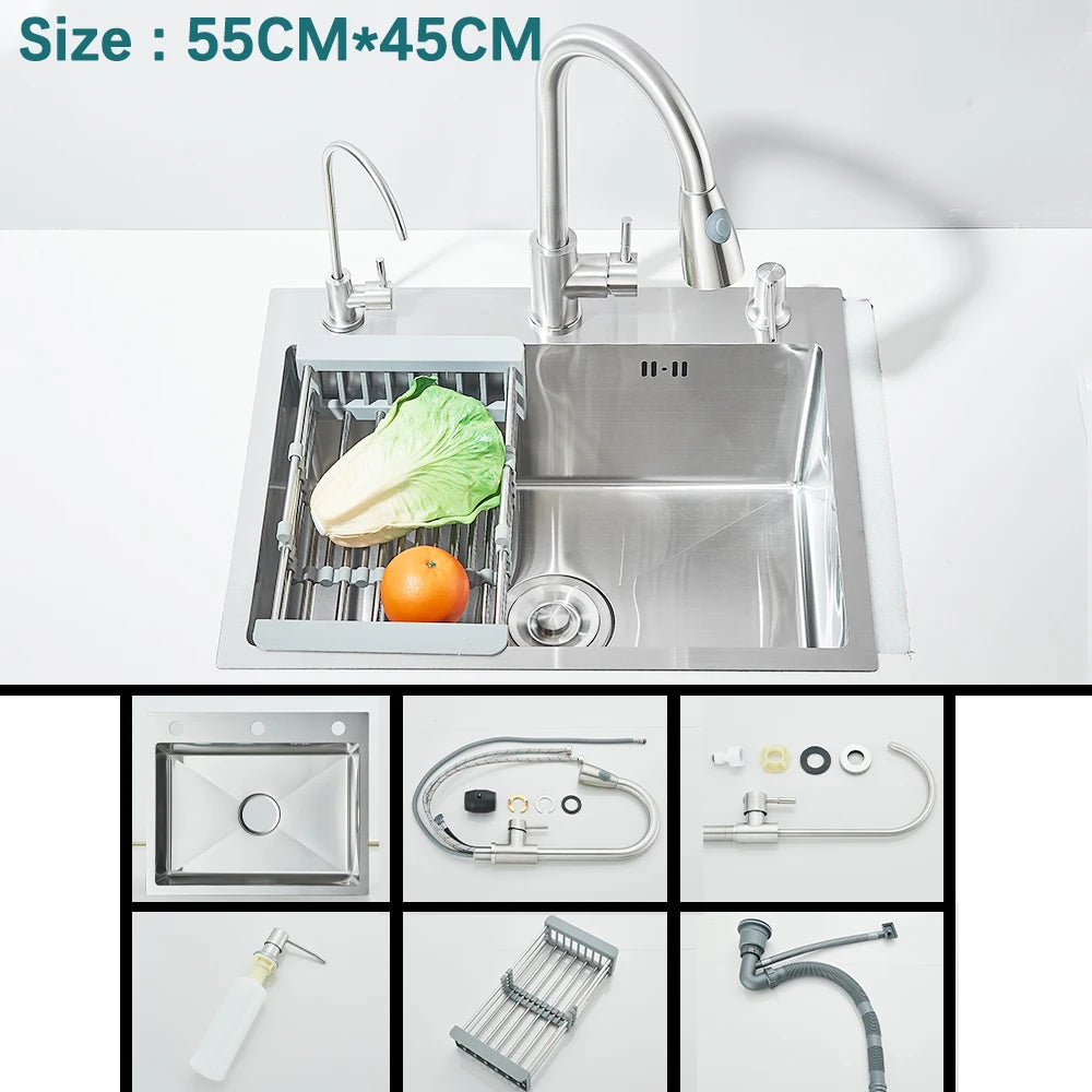 Waterfall Style 304 Stainless Steel Undermount Kitchen Sink Digital Display