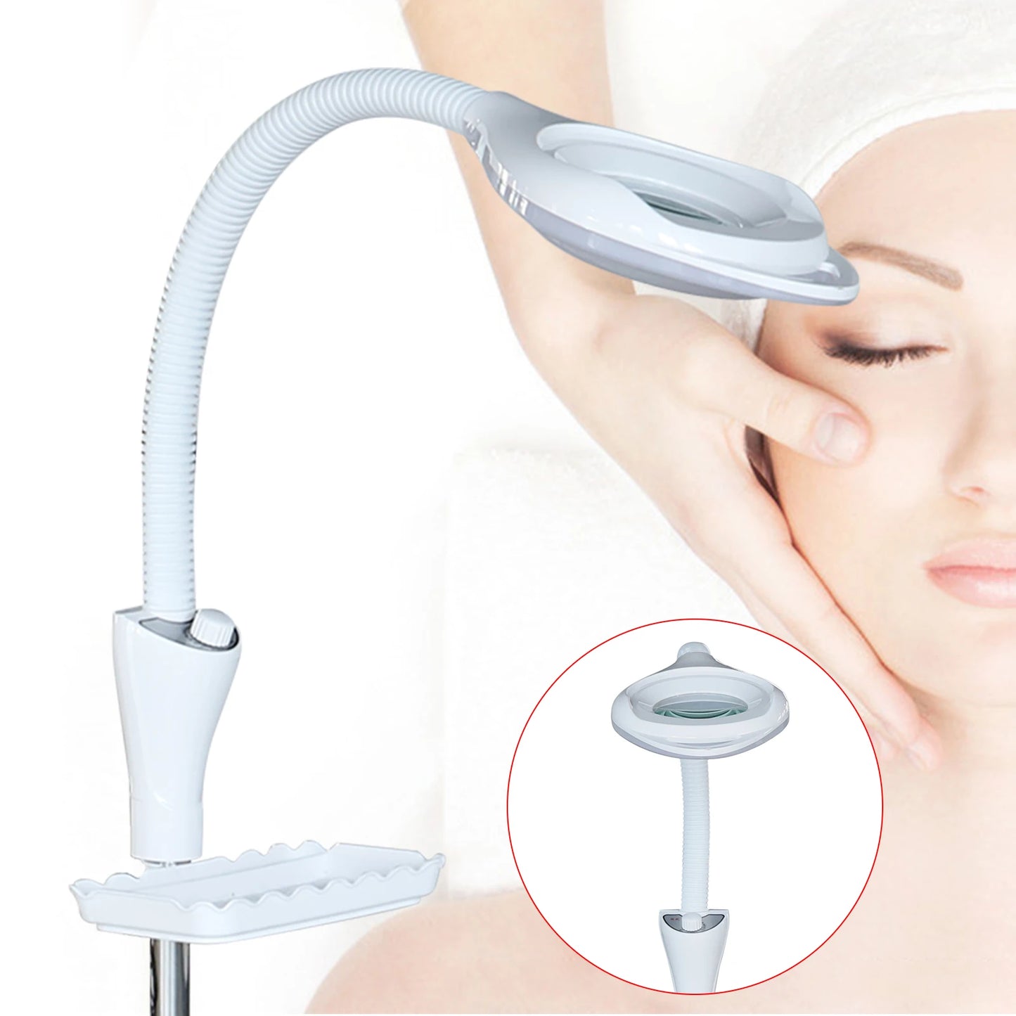 Diopter 16x LED Magnifying Floor Lamp For Spa Salon