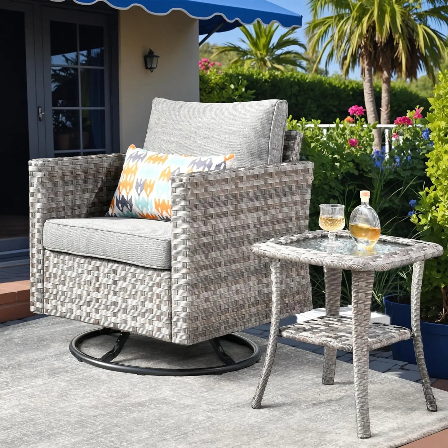 Angduo Outdoor Wicker Sectional Furniture Set All Weather