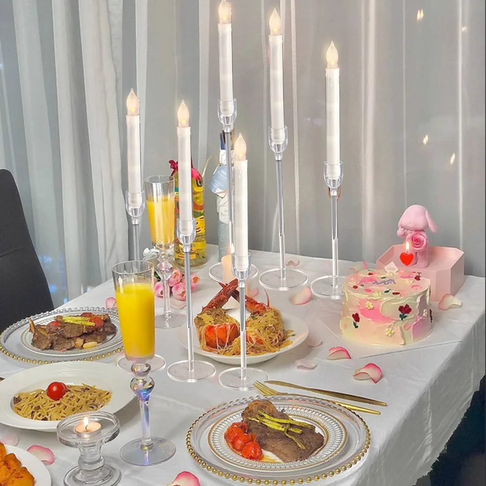 VINCIGANT 18 Piece Acrylic Candlestick Holder Set For Events