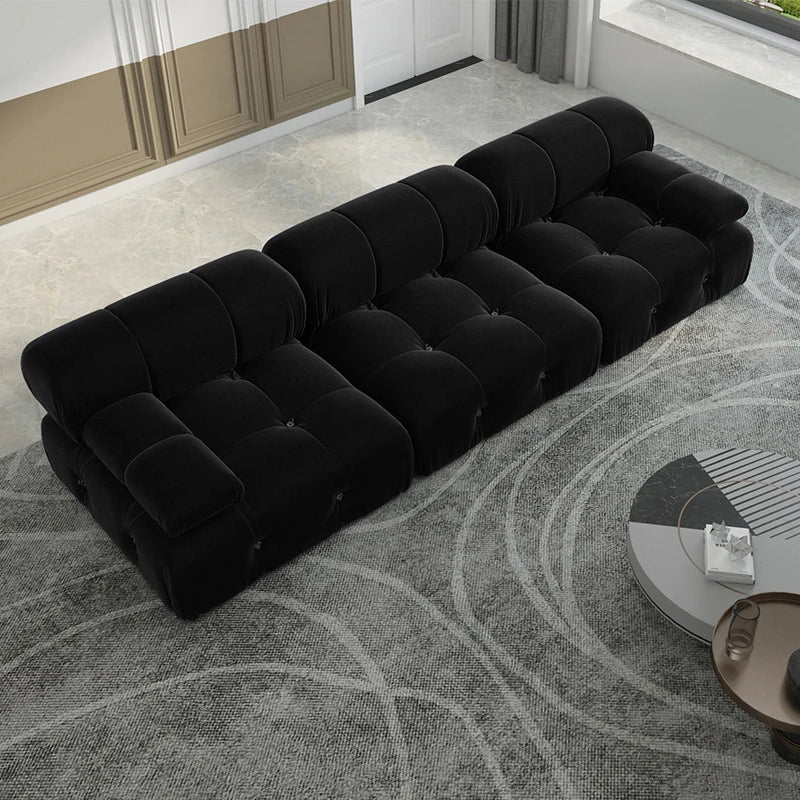 Sdorens Minimalist Velvet Modular Sectional Sofa Set 3 Seats