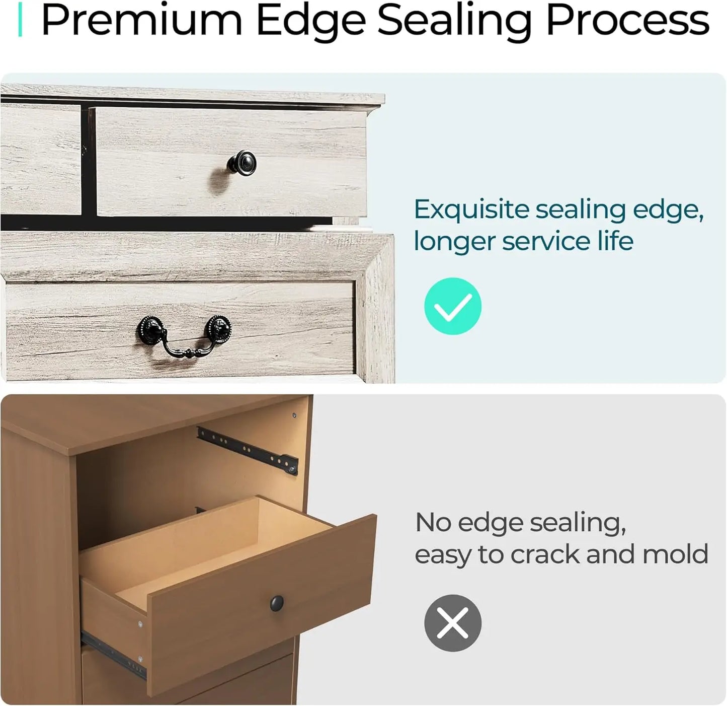 Farmhouse 9 Drawer Wood Dresser For Bedroom Storage Organizer