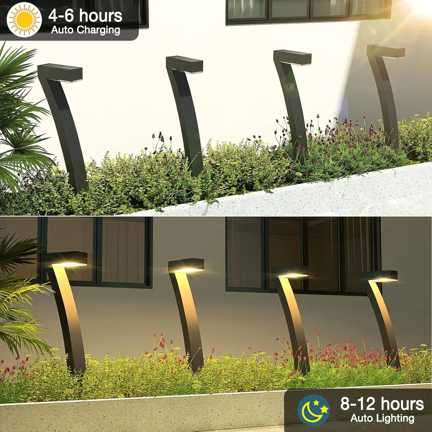 KPSTEK Solar Outdoor Lights 6 Pack Pathway Yard Garden