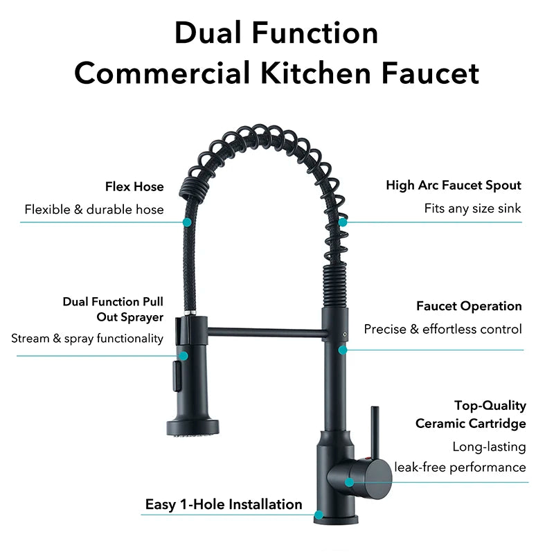 Shinesia Kitchen Faucet Stainless Steel Mixer Tap 360 Degree Rotation