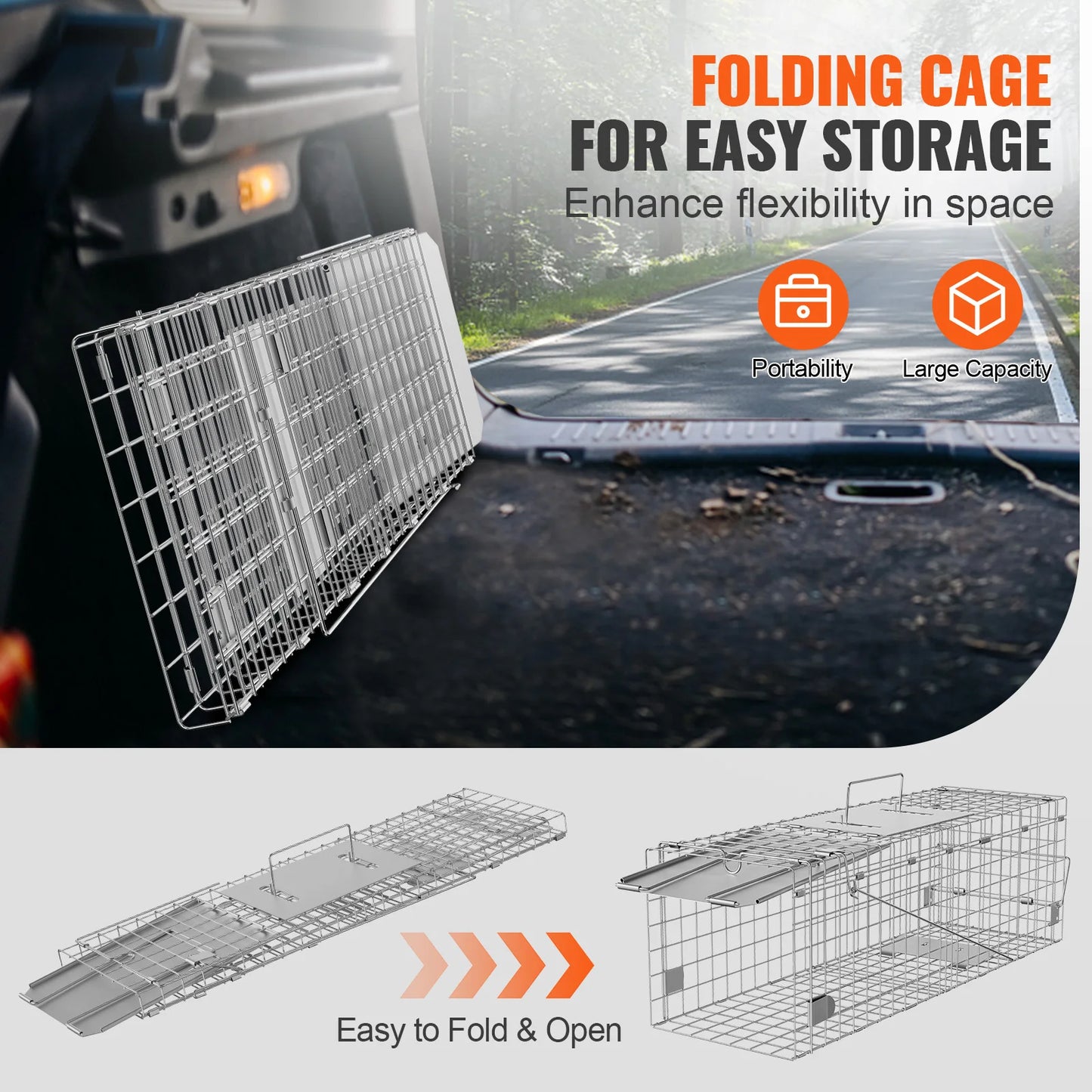 SucceBuy Live Animal Cage Trap Humane Rodent Catcher With Handle