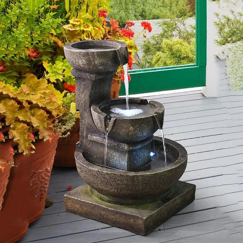 PeterIvan Outdoor Waterfall Fountain For Garden Patio