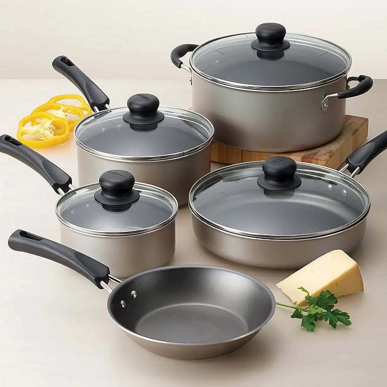 Hign-concerned All-Purpose Nonstick Cookware 9-Piece Set