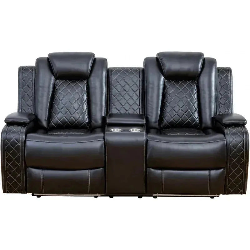 YUJINGXI RPD4 UltraPremiumLeatherUpholstery U Shaped Power Recliner Sofa Set LivingRoom