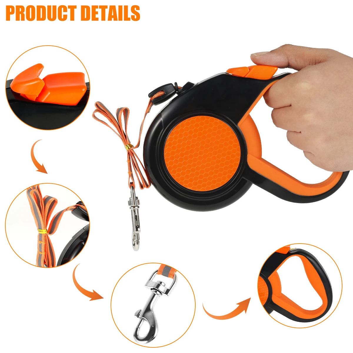 Willstar Heavy Duty Retractable Dog Leash With Reflective Tape