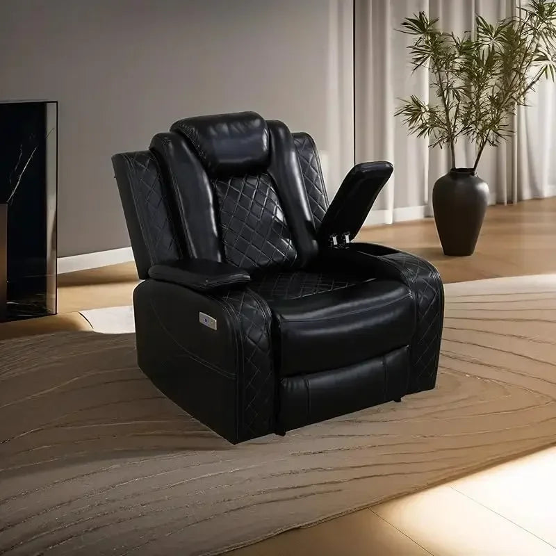 YUJINGXI RPD4 UltraPremiumLeatherUpholstery U Shaped Power Recliner Sofa Set LivingRoom