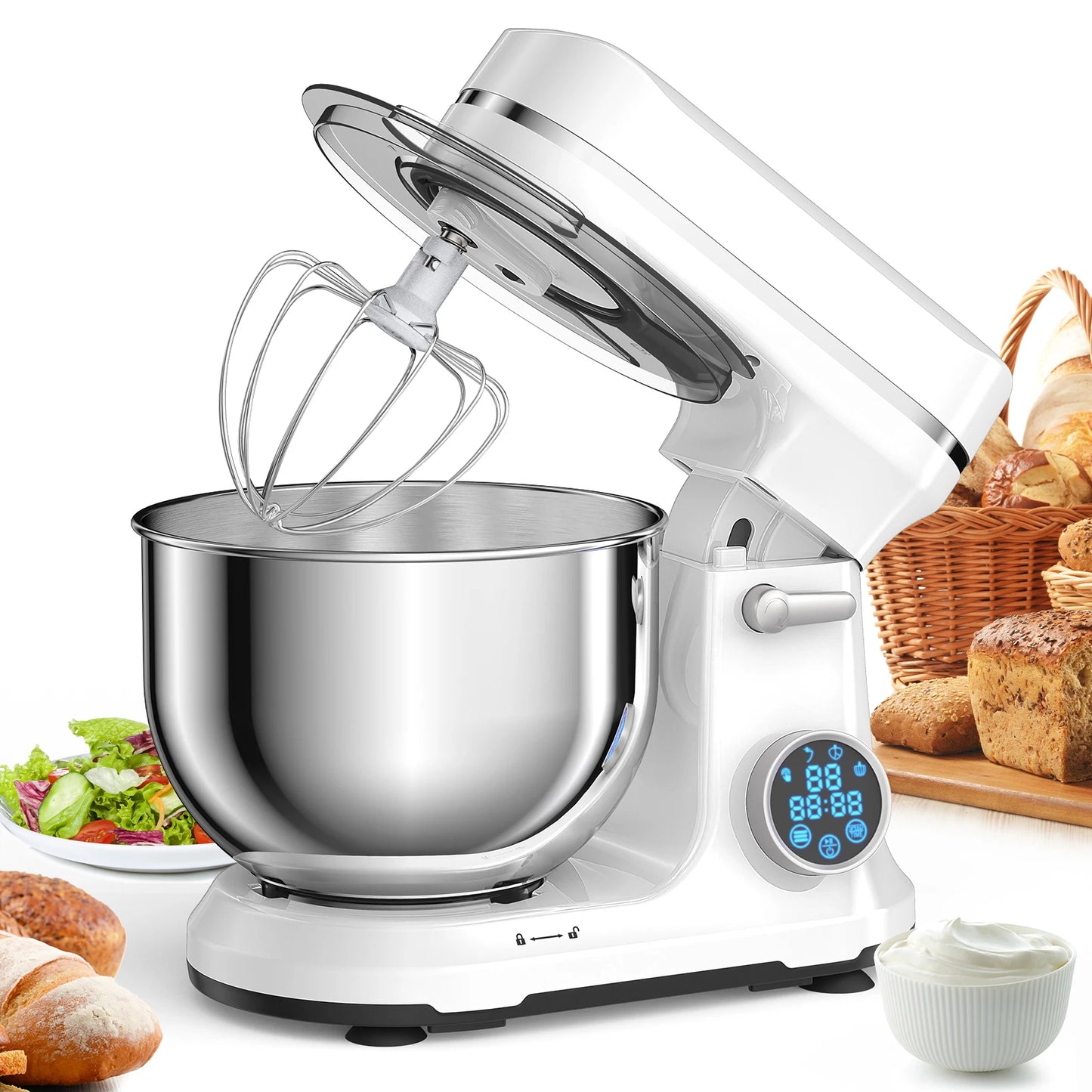Biolomix Kitchen Stand Mixer 1200W with 11 Speeds and OLED