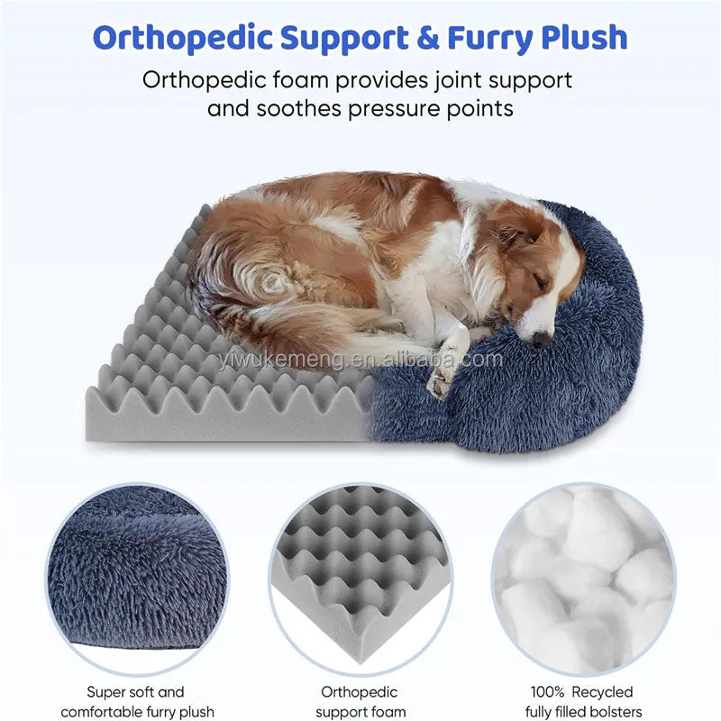Orthopedic Thickened Dog Bed With Removable Plush Cover