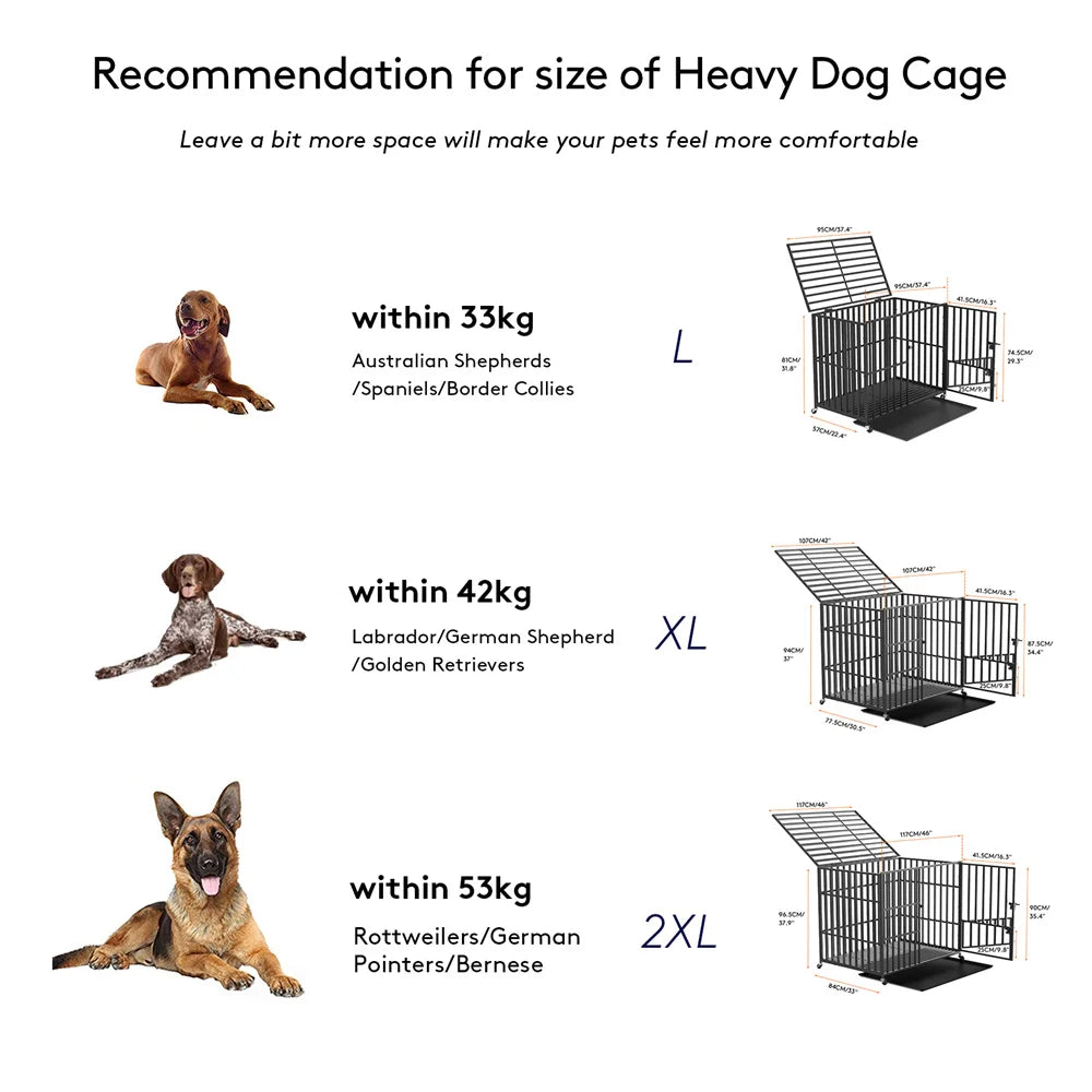 BORWARTH Heavy Duty Dog Crate Tear Resistant Metal Kennel