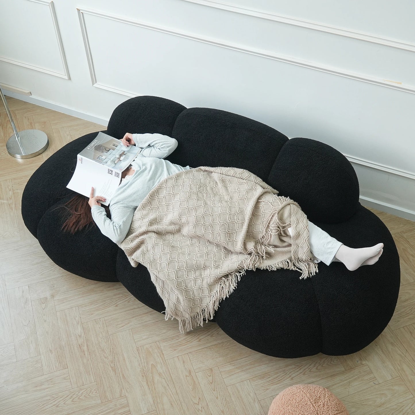 Sdorens Cloud Shaped Sofa Upholstered for Living Room Comfort