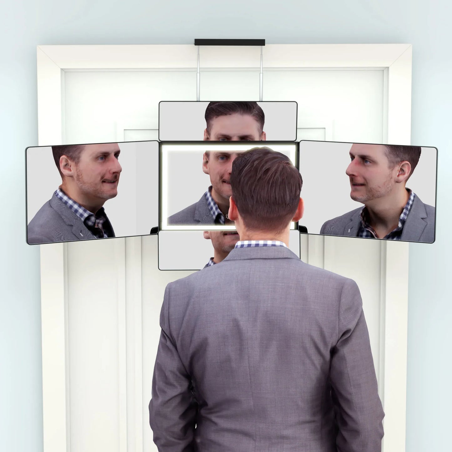 5 Way Makeup Mirror With Light For Self Hair Cutting