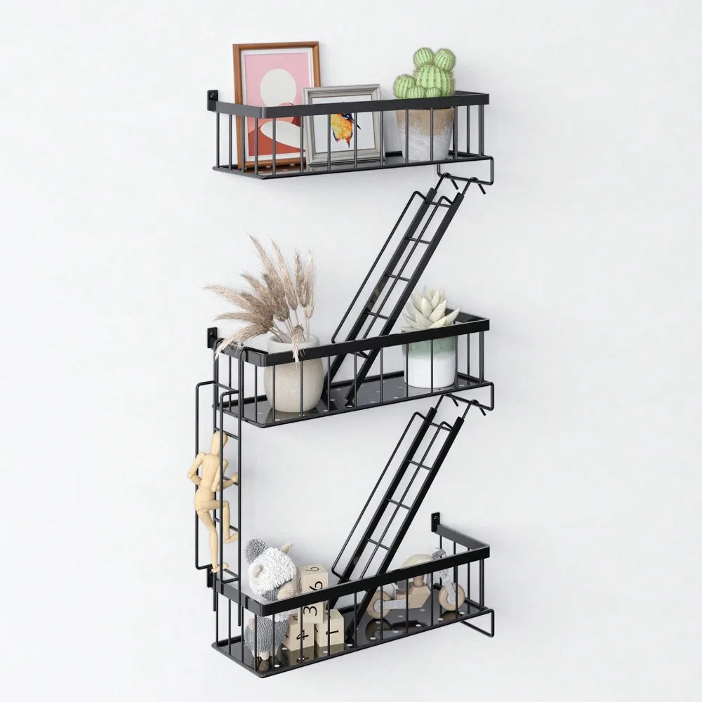 Fire Escape Wall Shelf New York Decorative Floating Ladder Shelf
