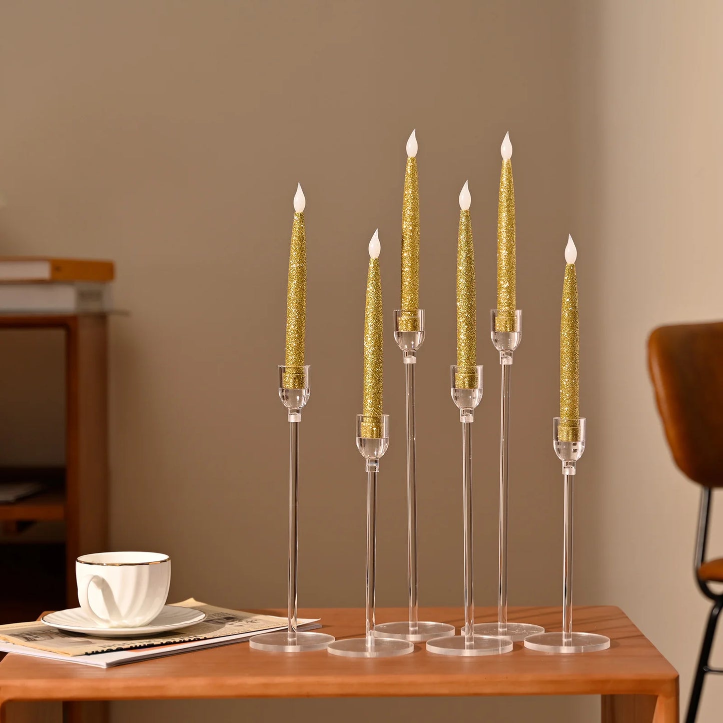 VINCIGANT 18 Piece Acrylic Candlestick Holder Set For Events